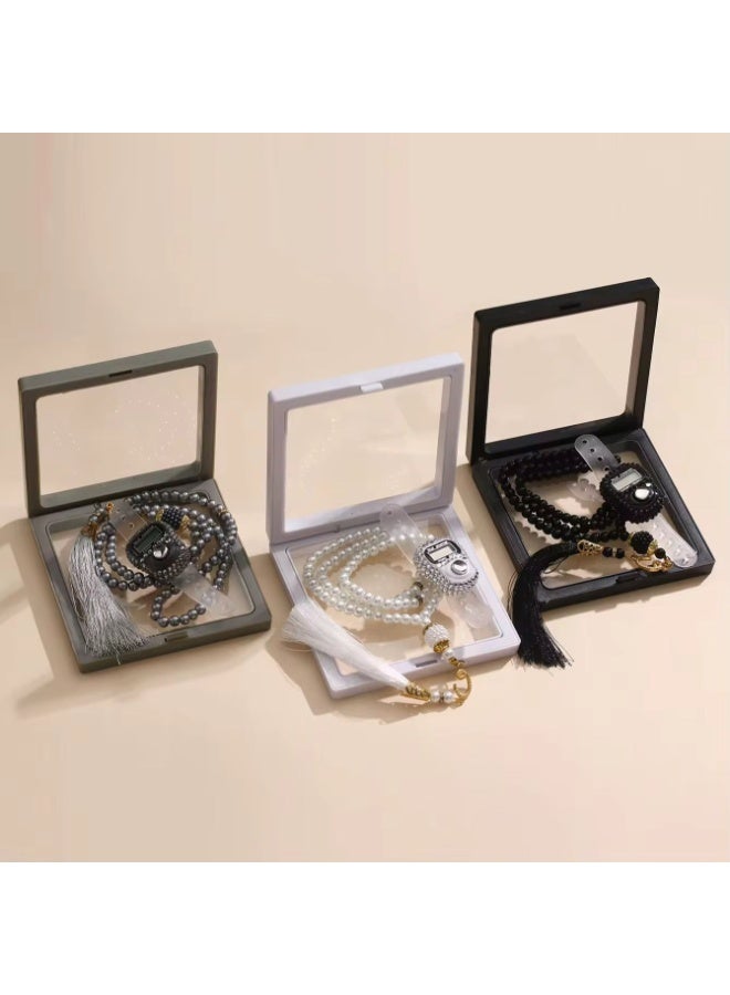 Prayer beads set with electronic counter - elegant design inside a gift box (white) - Image 5